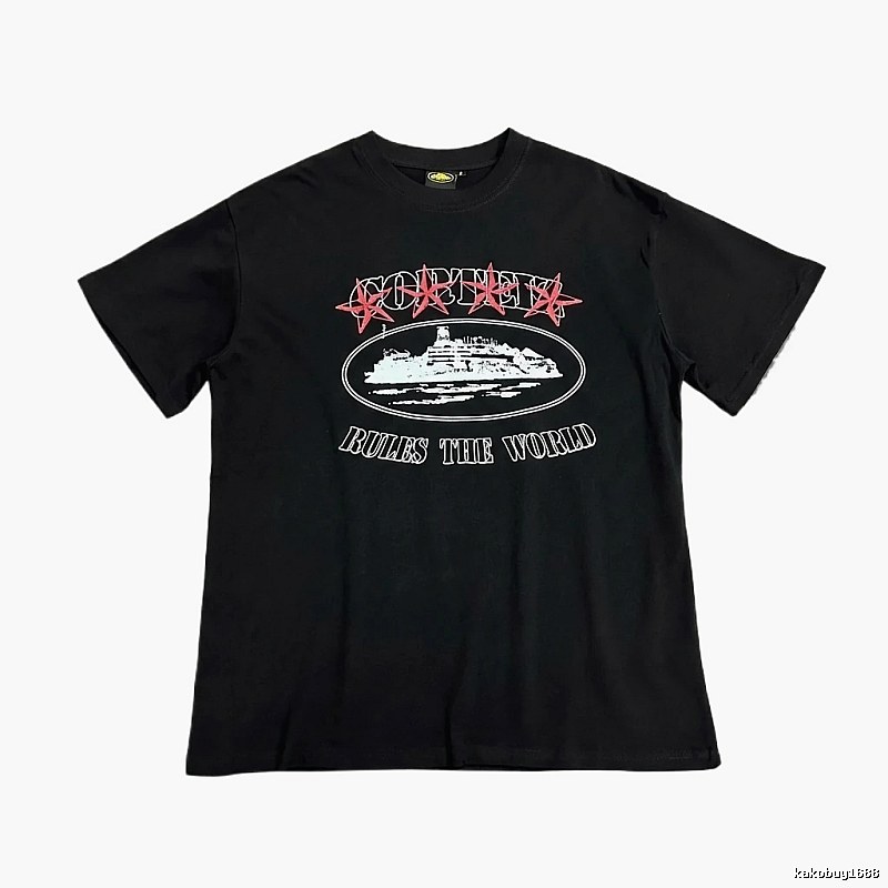 Corteiz Printed Trendy Black T-shirt