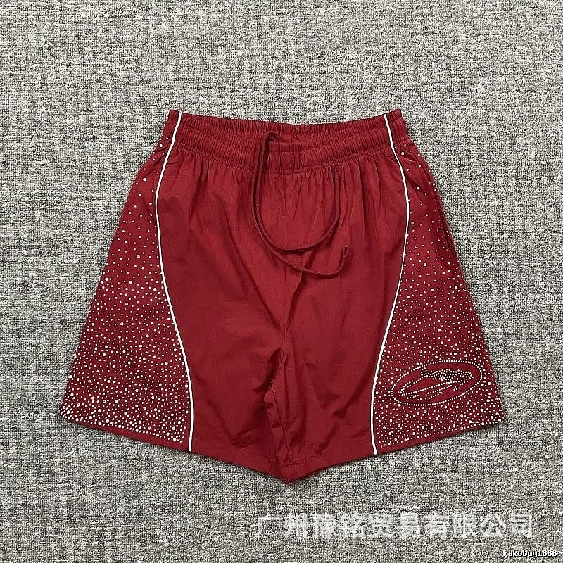 Corteiz Starry Street Style Burgundy Shorts