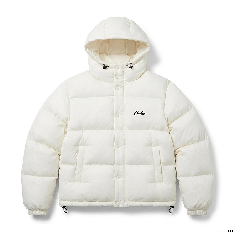 Corteiz trendy brand simple style white cotton-padded coat