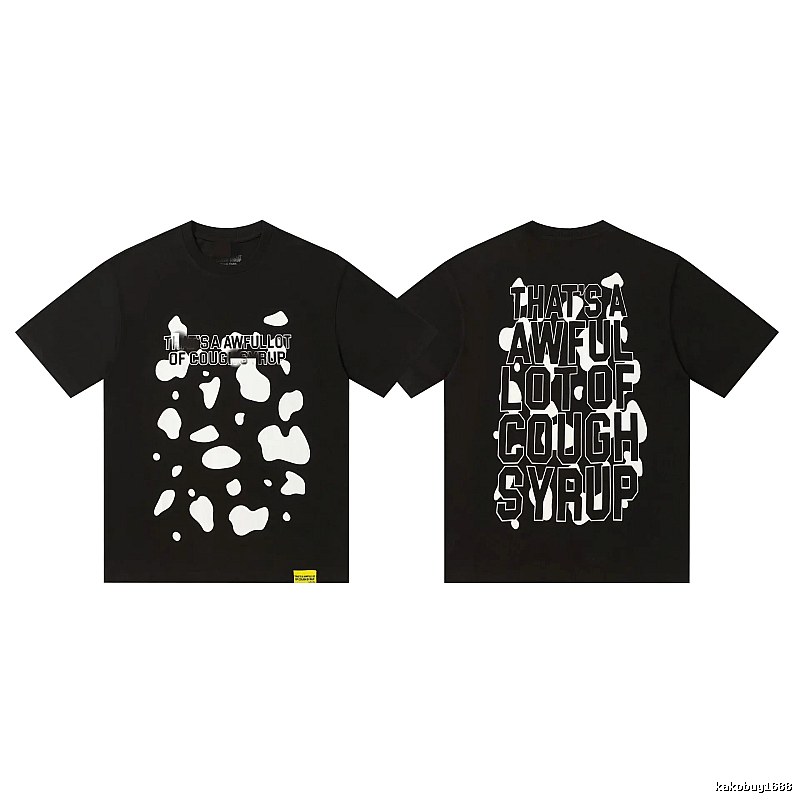 COUGH SYRUP Printed Street Style Black Short Sleeve T-shirt