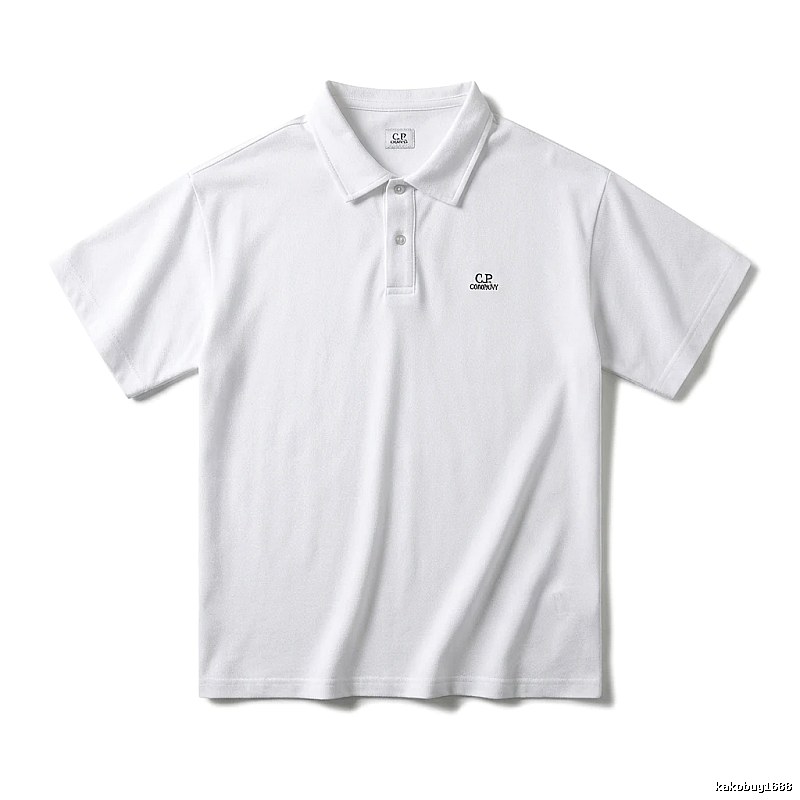 C.P simple style white Polo shirt