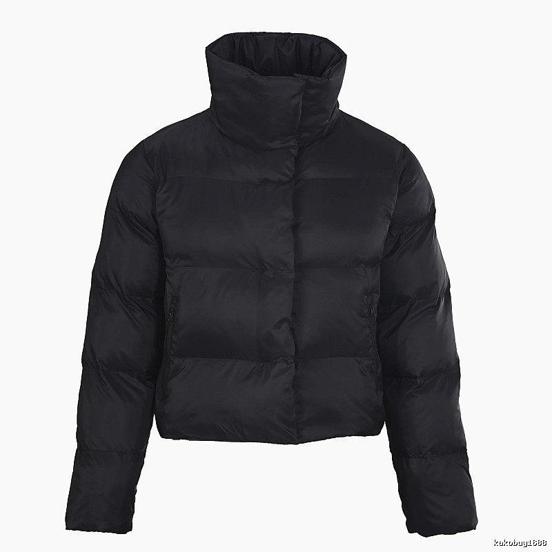 Daily Edit Stand-Collar Puffer Jacket - Black