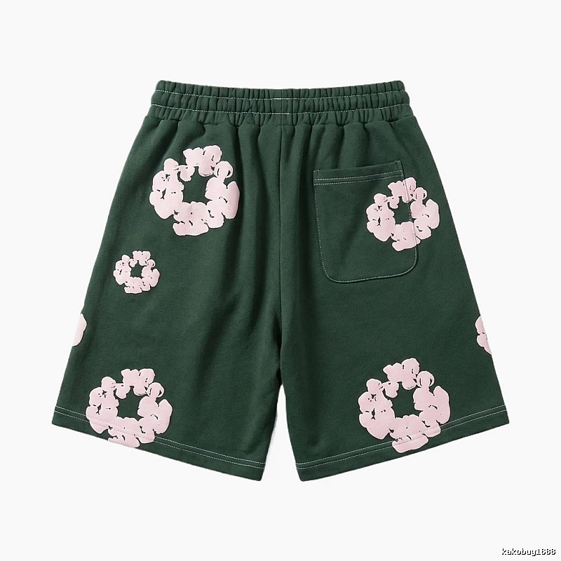DENIM TEARS Floral Print Dark Green Shorts