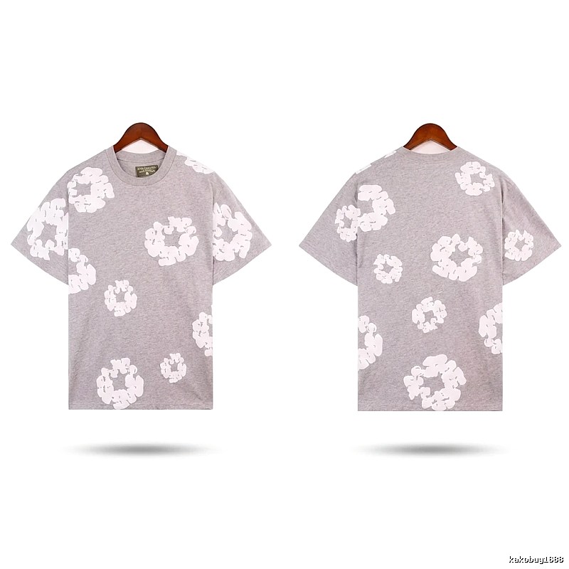 DENIM TEARS Printed Casual Grey T-shirt
