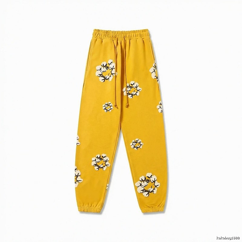 DENIM TEARS Printed Retro Yellow Sweatpants