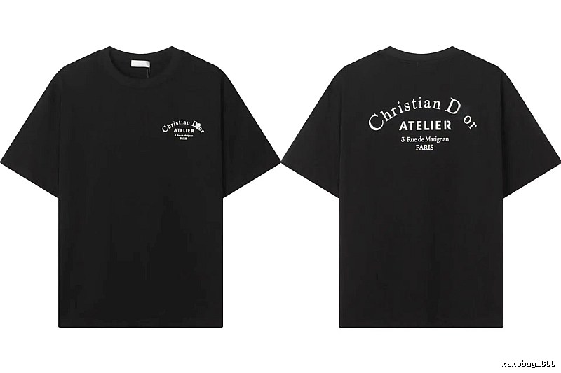 Dior ATELIER Minimalist Style Black Short-Sleeve T-Shirt