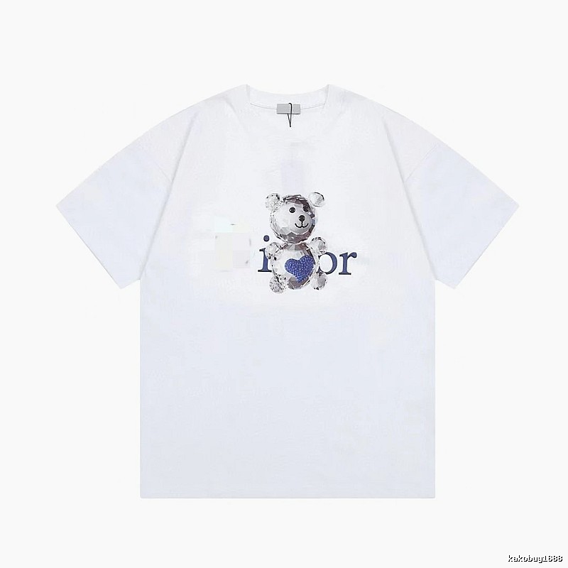 Dior Crystal Bear Trendy Style White T-Shirt