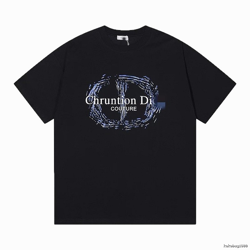 Dior Haute Couture Graffiti-style Black Short-sleeve T-shirt