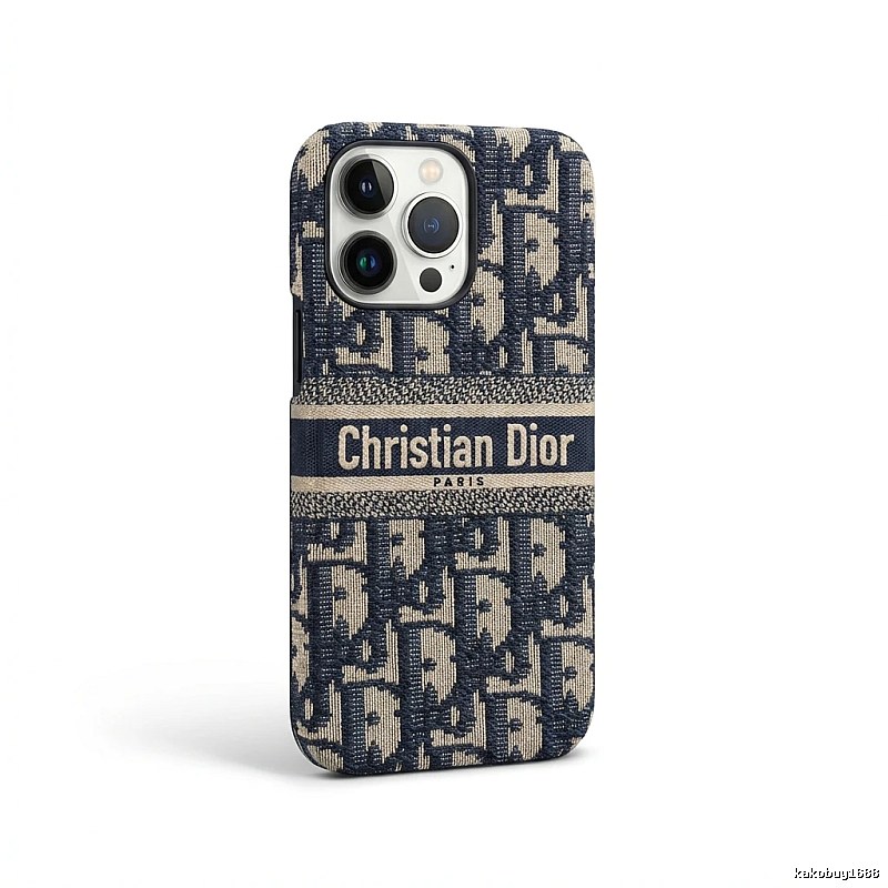 Dior Monogram Dark Blue Phone Case