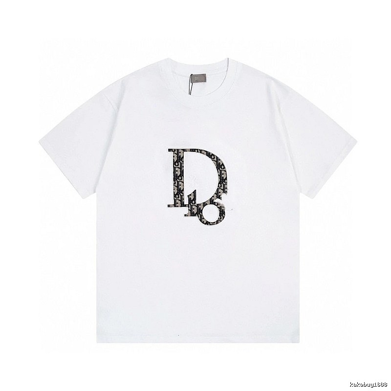Dior Monogram Light Luxury Style White Short-sleeved T-shirt