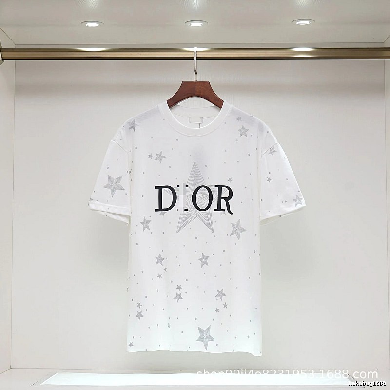 Dior Star Print Cool & Trendy Style White T-Shirt