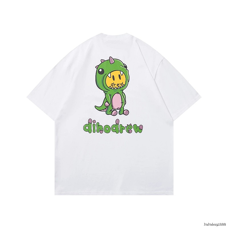 DREW Dinosaur Print Street Style White T-Shirt