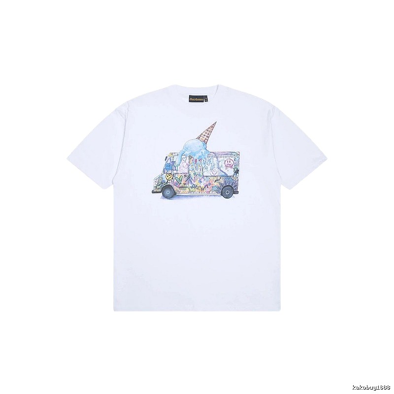 DREW Graffiti Style Ice Cream Truck White Short Sleeve T-shirt