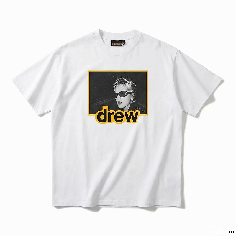 DREW Portrait Print White T-shirt