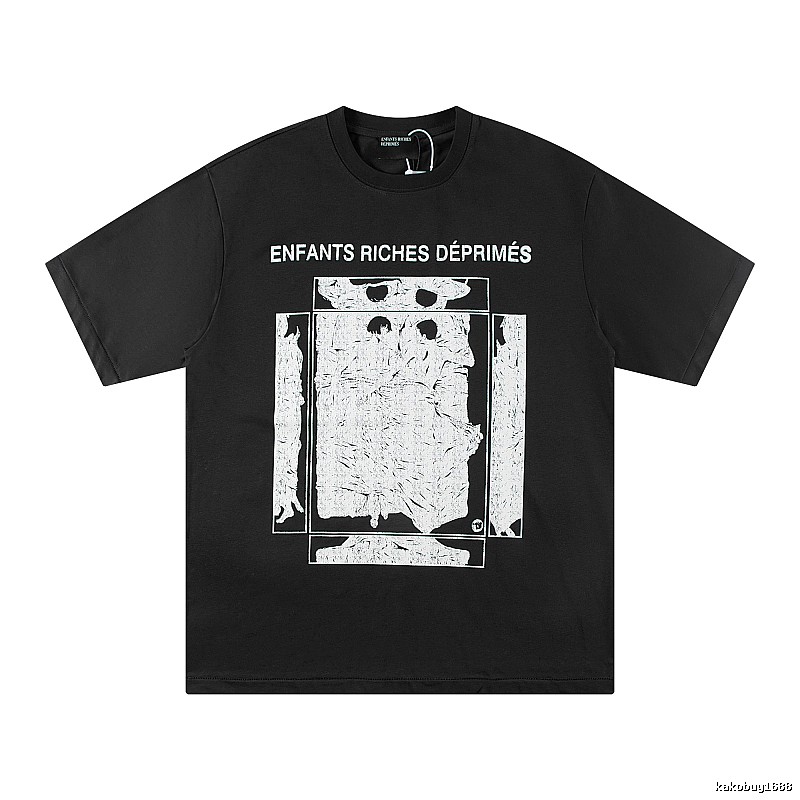 ERD Portrait Print Dark Style Black T-shirt