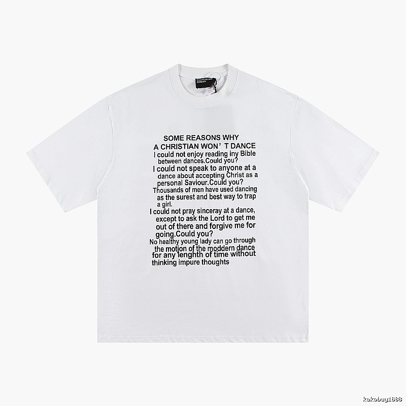 ERD Slogan Print Street Style White T-Shirt