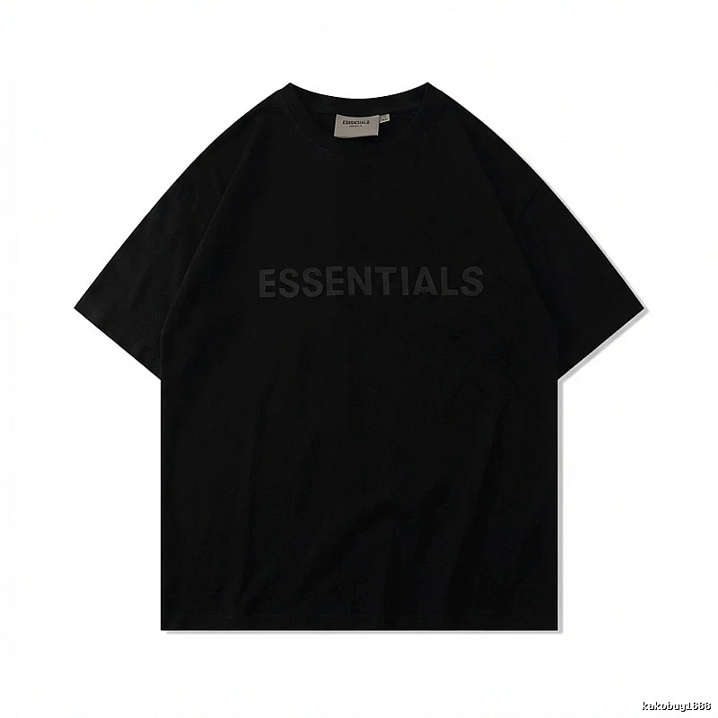 ESSENTIALS minimalist style black short-sleeve