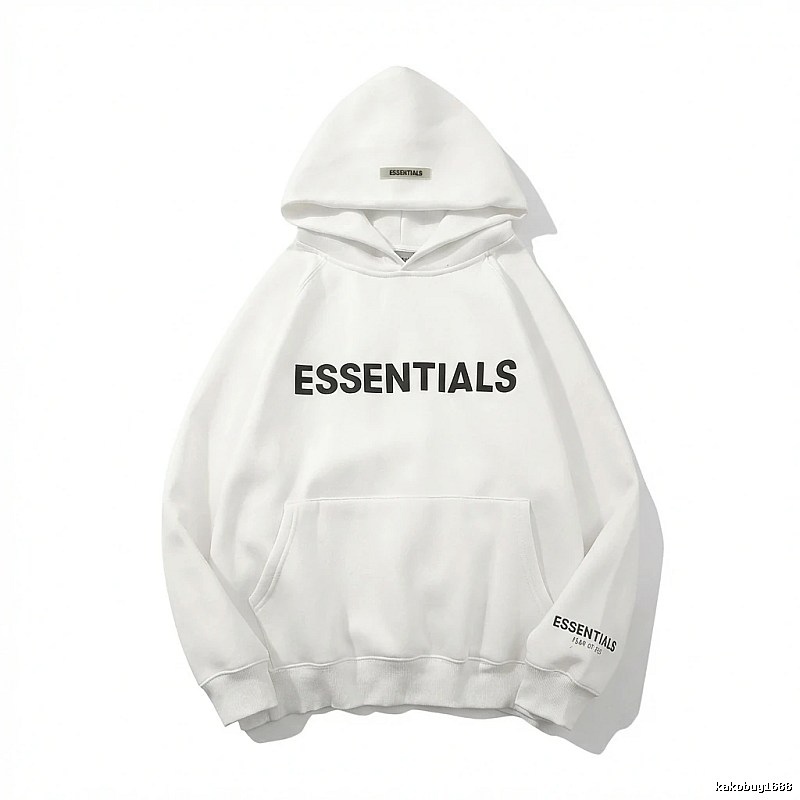 ESSENTIALS minimalist style white sweatshirt