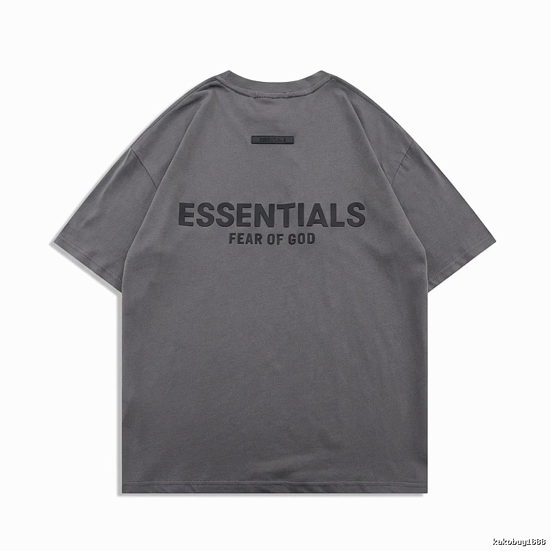 ESSENTIALS Simple Grey Short-sleeve Shirt
