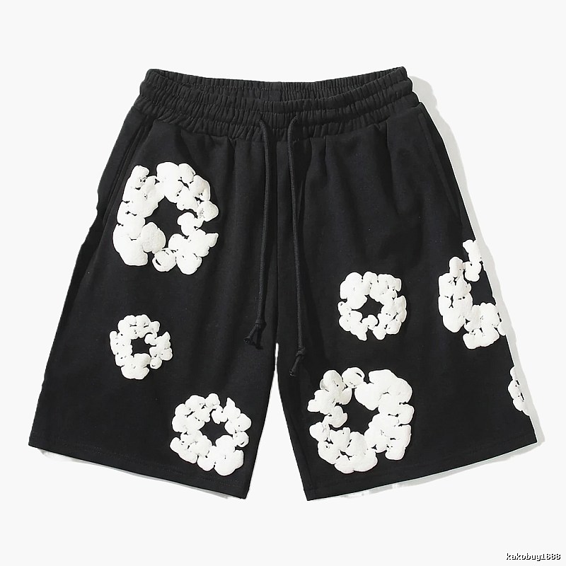 Flower-style black shorts from DENIM TEARS