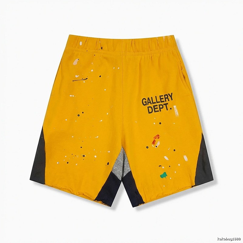 Gallery Dept splashed ink style yellow shorts