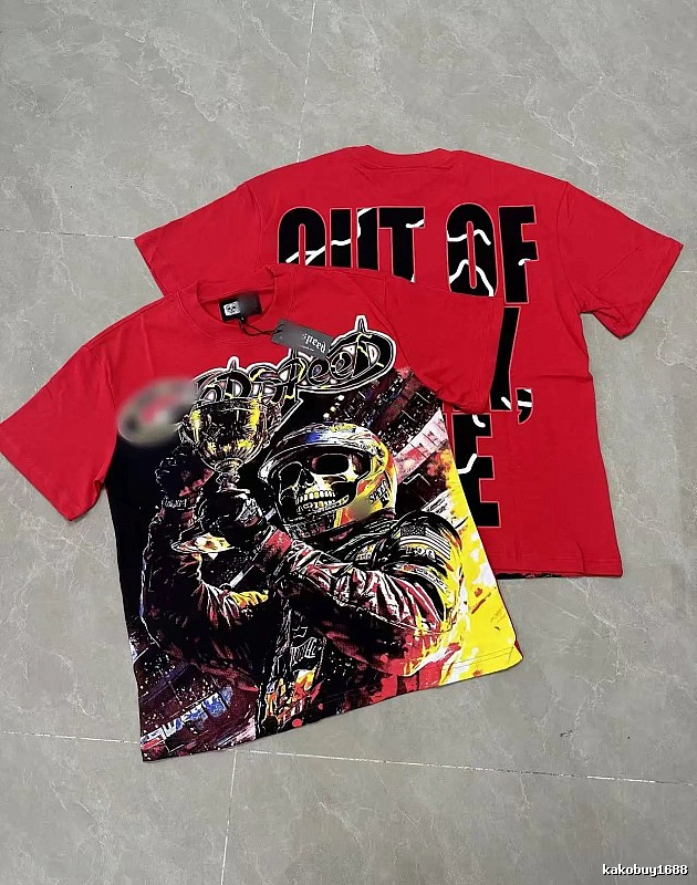 GOD Skull Racing Street Style Red T-Shirt