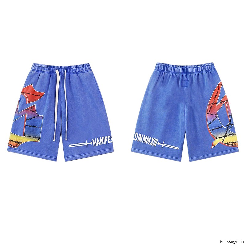 Godspeed Printed Street Style Blue Shorts
