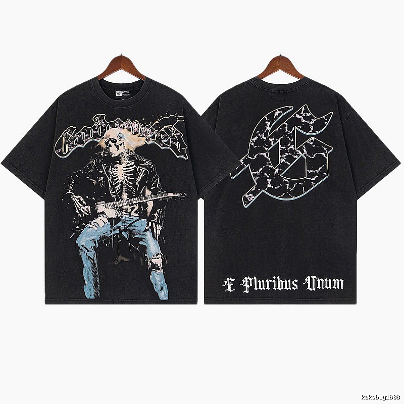 Godspeed Skull Rock Vintage Distressed Black T-Shirt