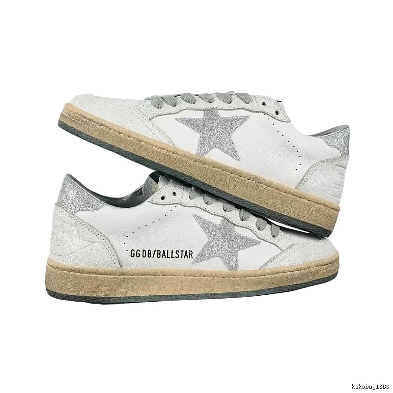 Golden Goose Ballstar Silver - White Retro Athletic Shoes