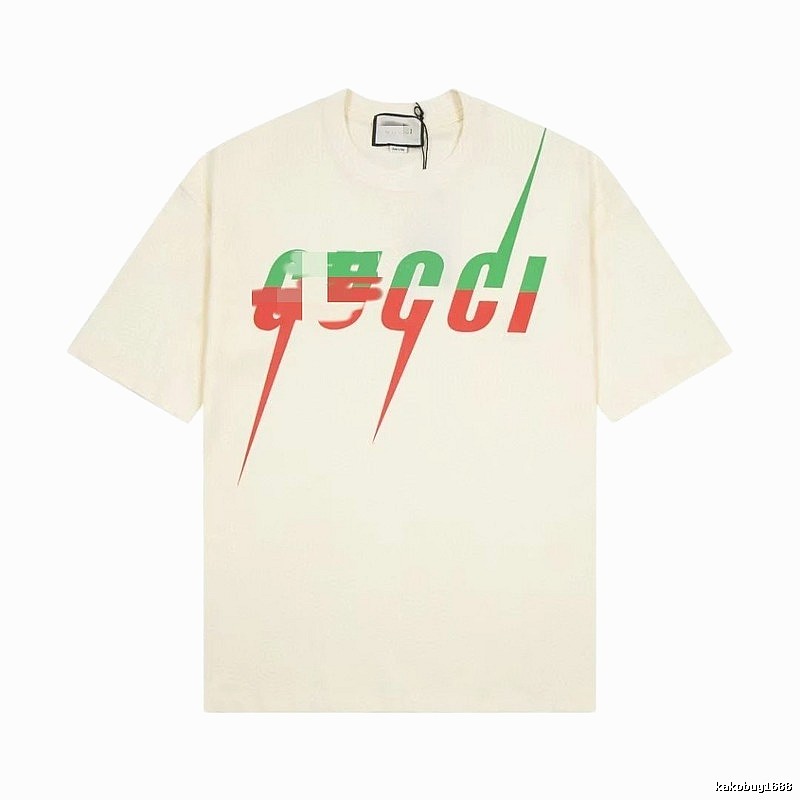 Gucci Color-block Print Casual Style Off-white Short-sleeve T-shirt