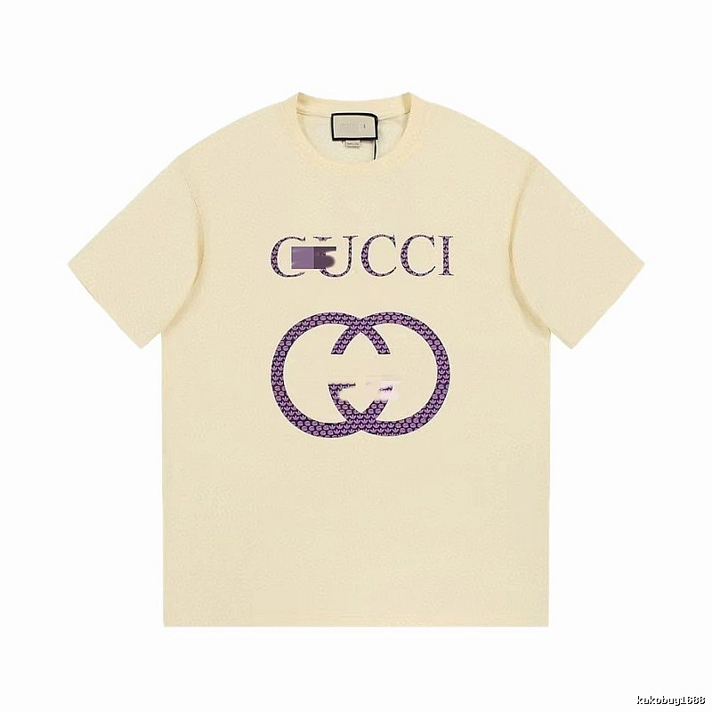 Gucci Double G Vintage Style Beige Short Sleeve T-Shirt