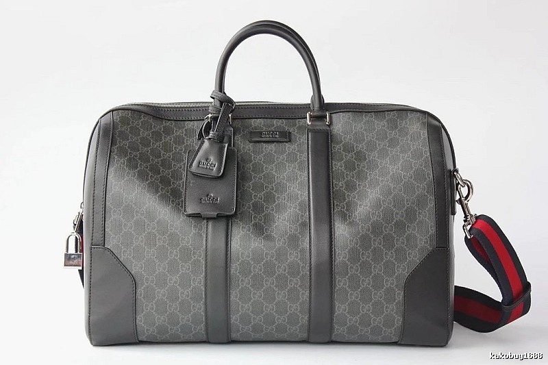 Gucci Duffel Bag with Gray GG Monogram Duffel for Streetwear Looks