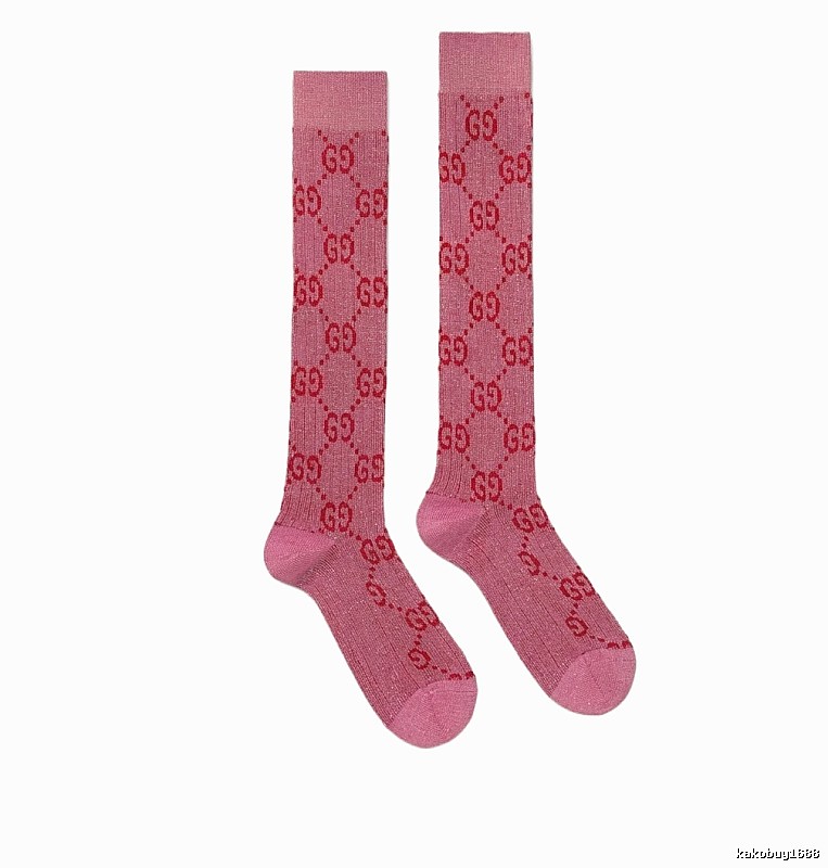 Gucci pink retro-style long socks