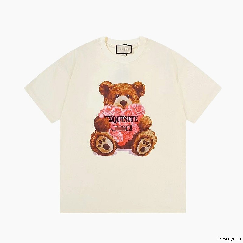 Gucci Teddy Bear Print Casual Off-white T-shirt