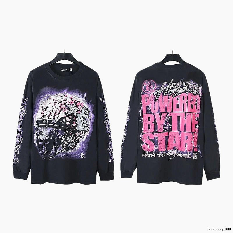 Hellstar dark style black long-sleeved shirt