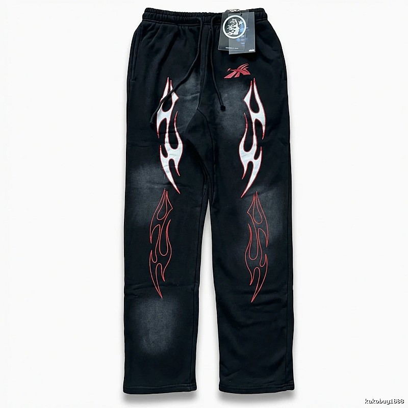 Hellstar Flame Wind Black Sweatpants