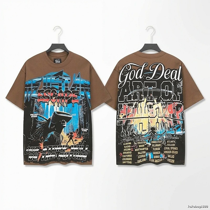 Hellstar Graffiti Style Brown T-shirt