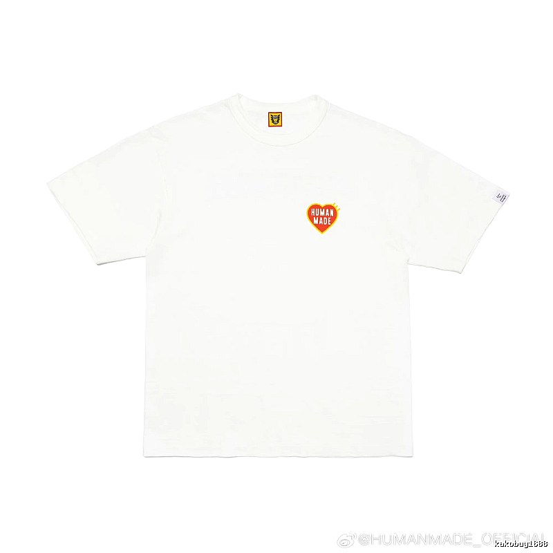 HUMAN MADE Heart Print Japanese Streetwear White T-Shirt