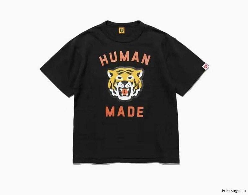 HUMAN MADE Tiger Head Print Japanese Streetwear Black T-Shirt