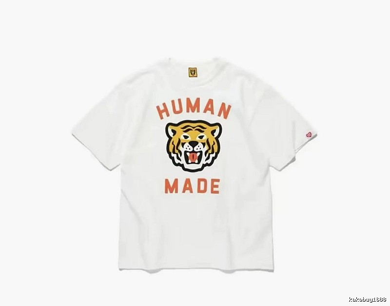 HUMAN MADE Tiger Head Vintage Japanese Style White Short-sleeve T-shirt
