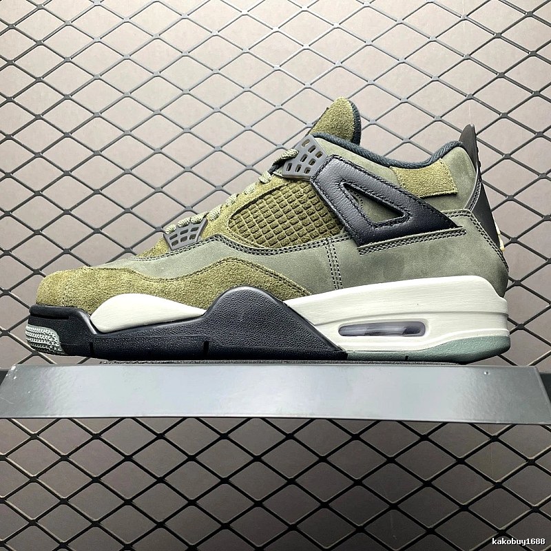 Jordan Basketball High-Tops in Olive and Black, Finished with Perforated Toe
