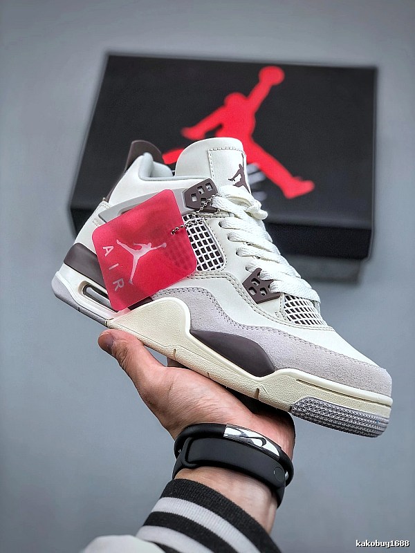Jordan Basketball High-Tops in White and Gray, Finished with Perforated Toe