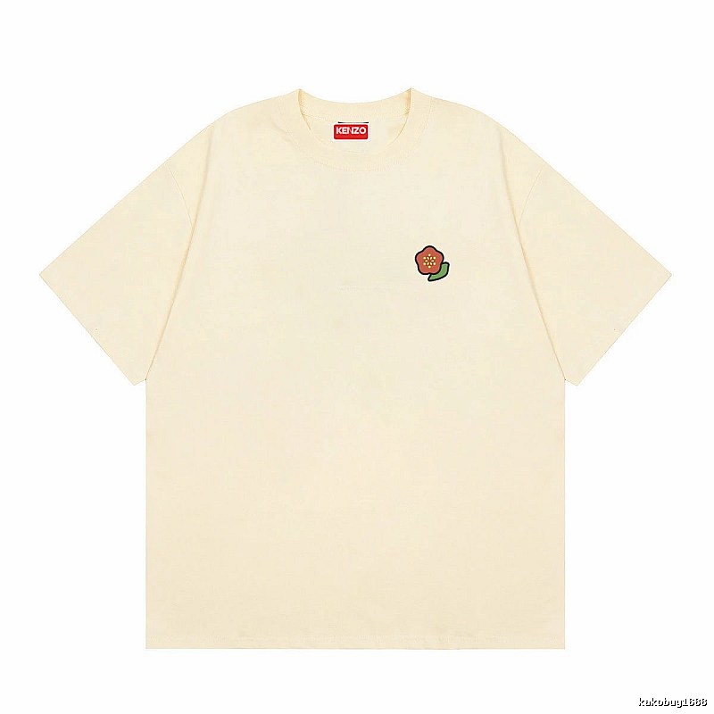 KENZO Embroidered Little Flower Casual Style Off-white T-shirt