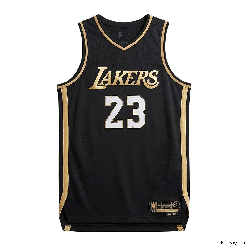 LBJ Lakers black and gold basketball uniform
