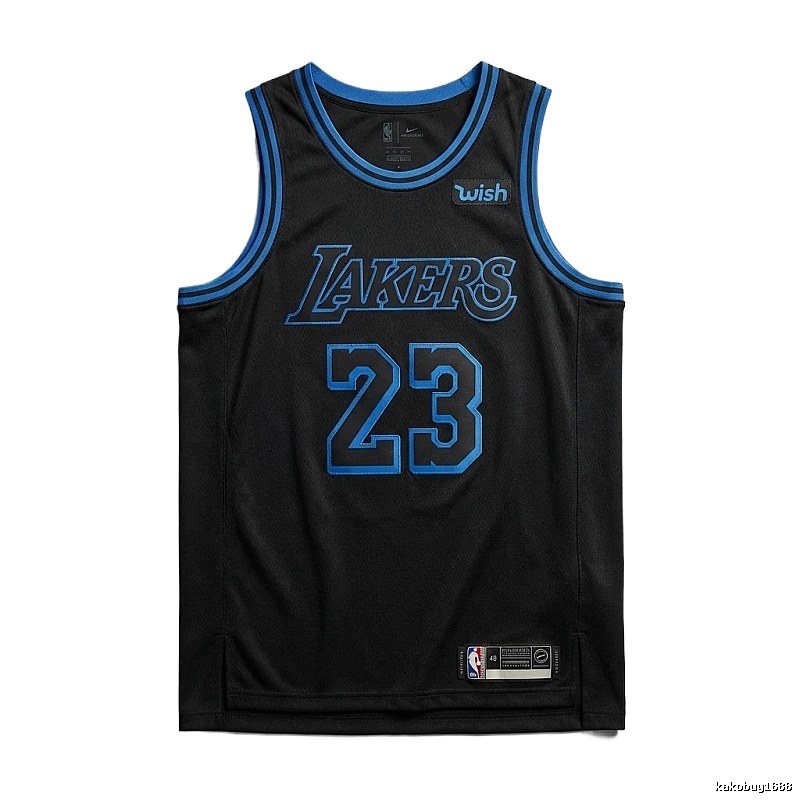LBJ Lakers retro black and blue jersey