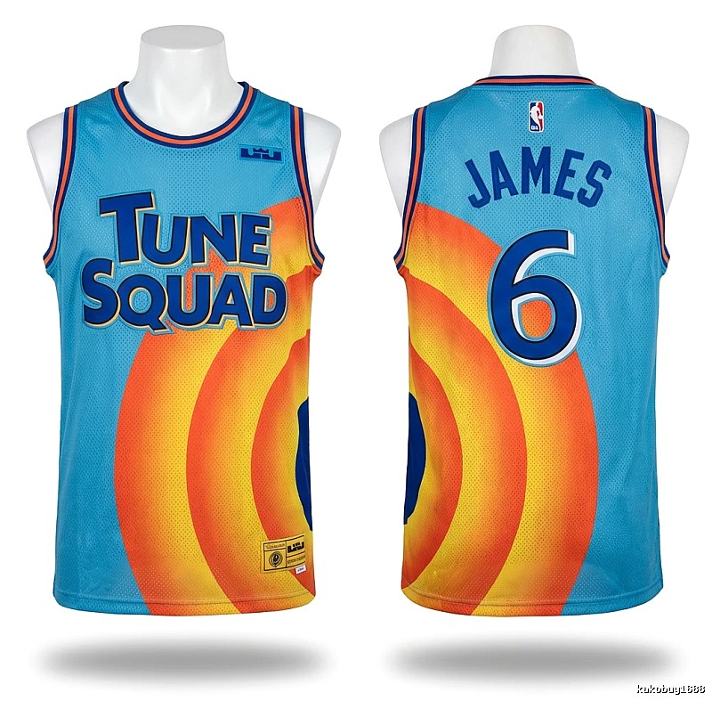 LBJ Tune Squad Blue-Orange Basketball Uniform