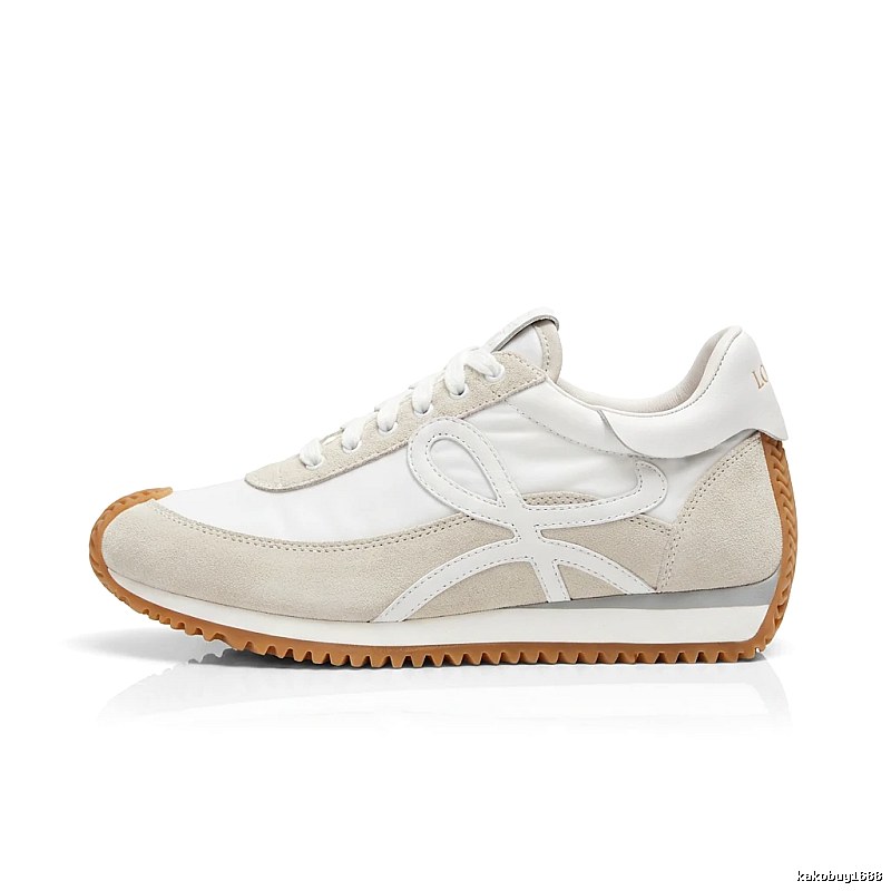 LOEWE retro-style grey and white sports shoes