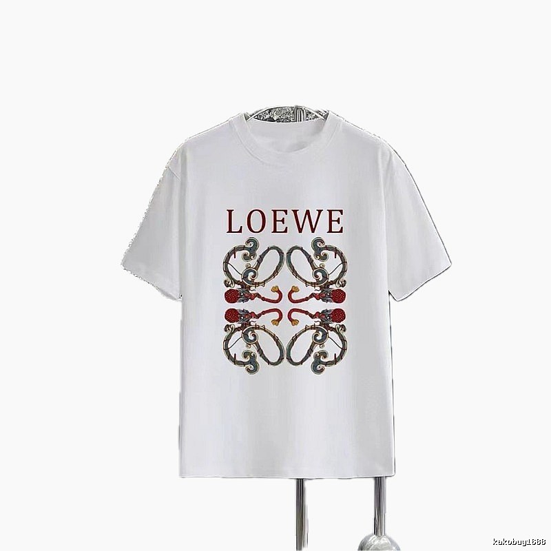 LOEWE Vintage-style Dragon Print White T-Shirt