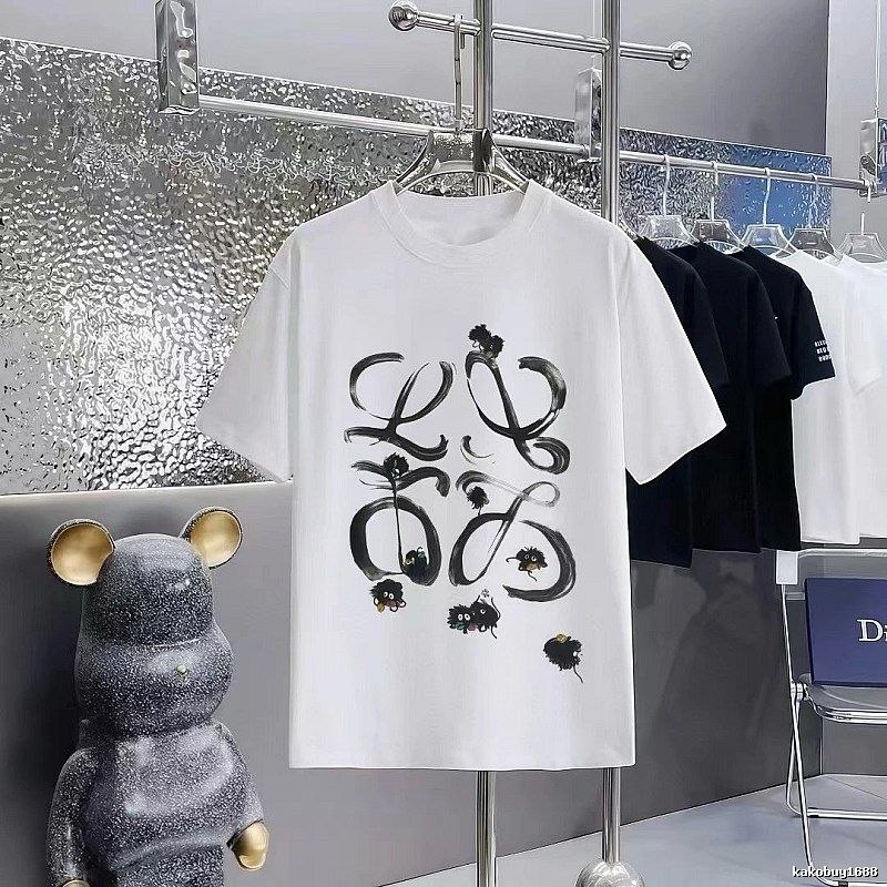 LOEWE x Hayao Miyazaki Collaboration Graffiti-Style White Short-Sleeve T-Shirt