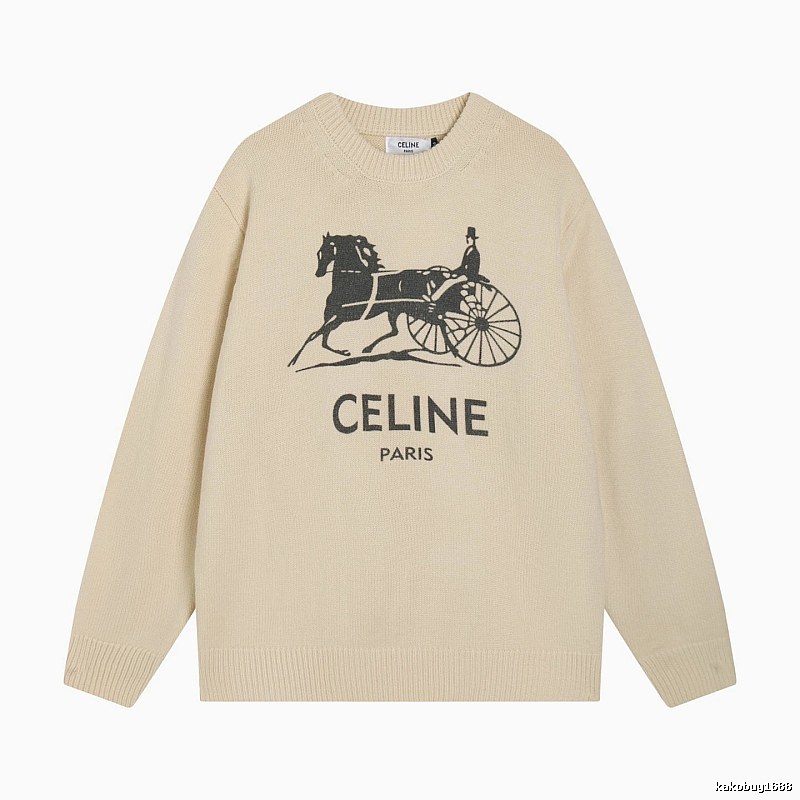 Logo Knit Sweater for School Runs in CELINE Style